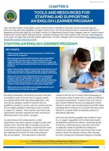 STAFFING AND SUPPORTING AN EL PROGRAM