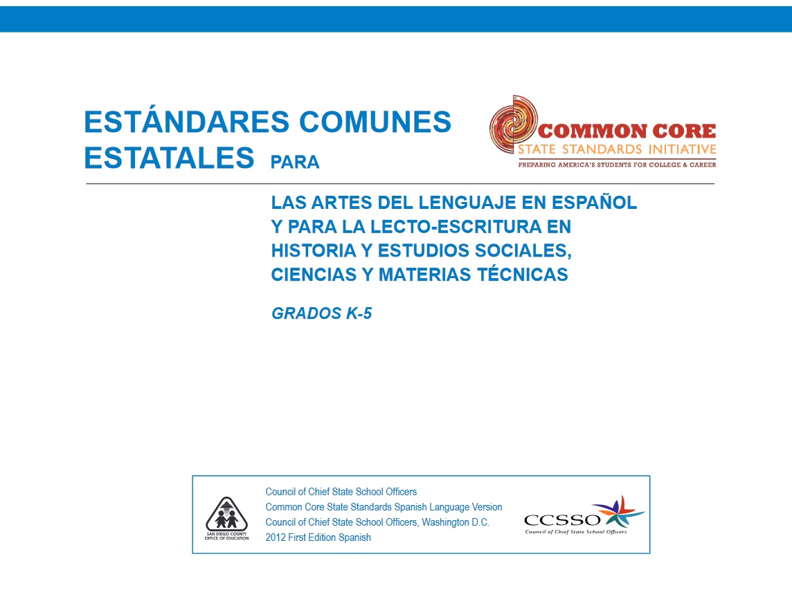 Spanish Language Arts Standards Grades K-5