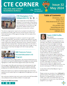 Cover of May 2024 CCRB CTE Corner Newsletter